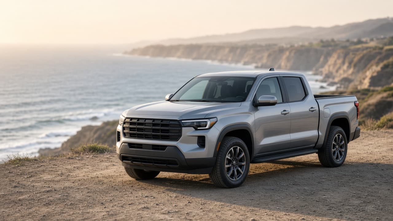 Pickup en la costa de Baja California